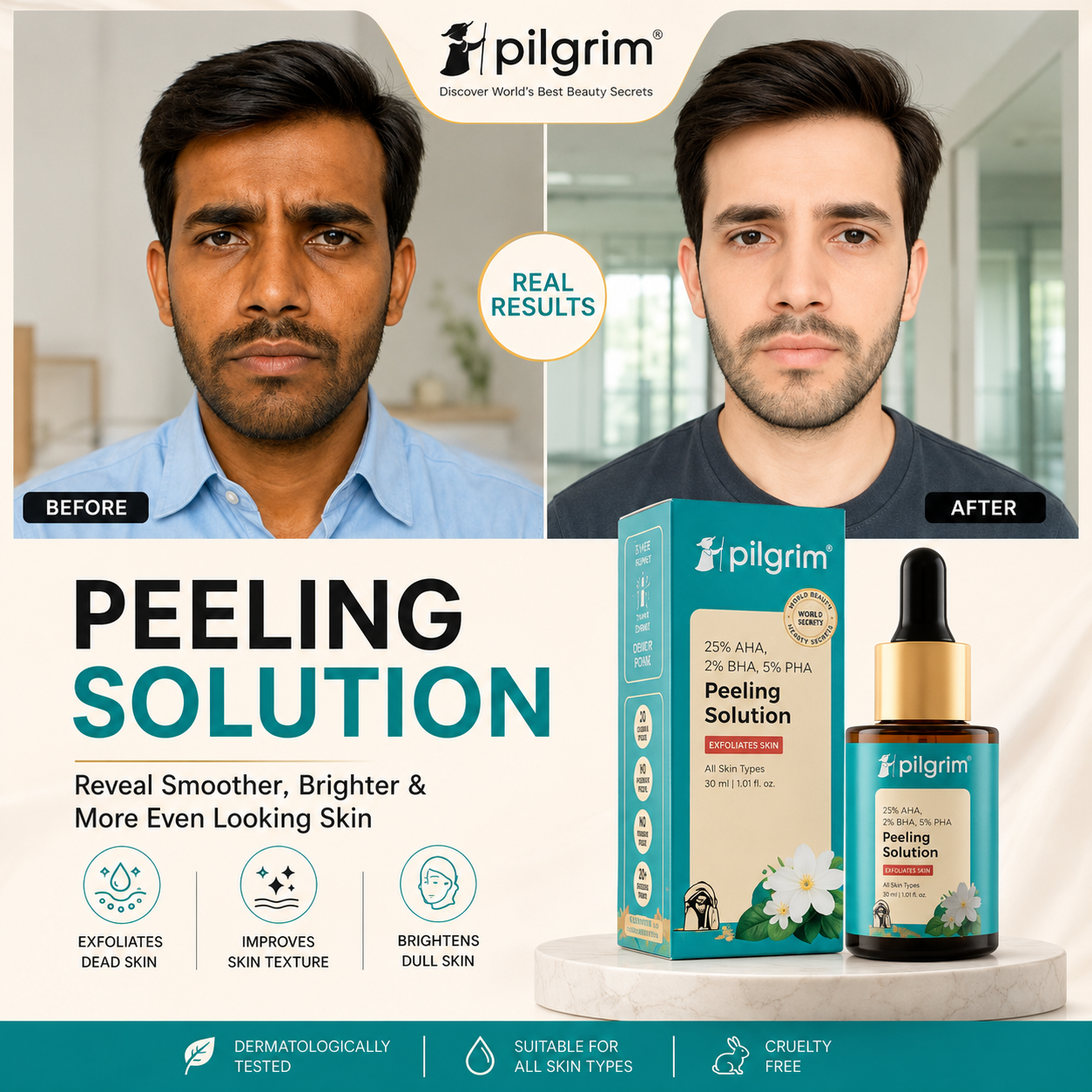 25% AHA, 2% BHA, 5% PHA Peeling Solution